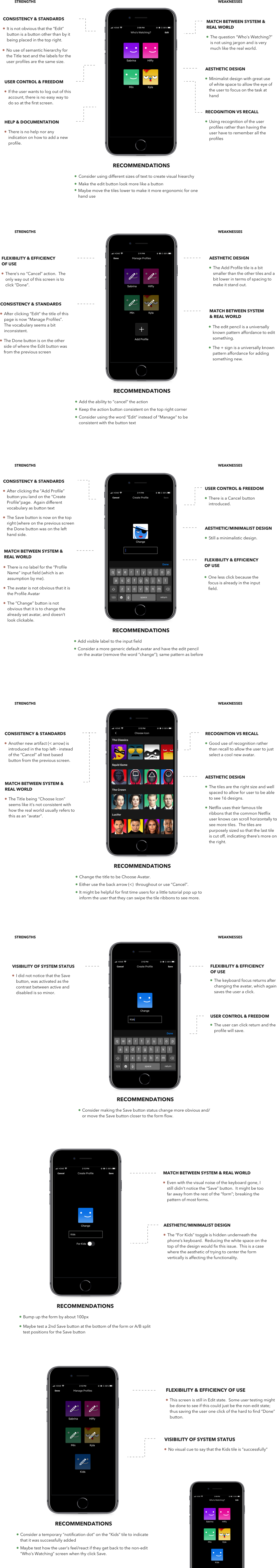 Heuristic Analysis of adding a profile on the Netflix app